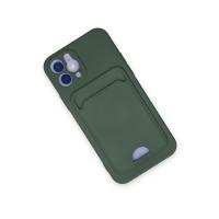 Newface iPhone 12 Kılıf Kelvin Kartvizitli Silikon - Koyu Yeşil