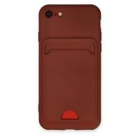 Newface iPhone 7 Kılıf Kelvin Kartvizitli Silikon - Bordo