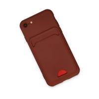 Newface iPhone 7 Kılıf Kelvin Kartvizitli Silikon - Bordo