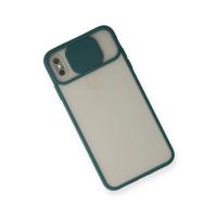 Newface iPhone X Kılıf Palm Buzlu Kamera Sürgülü Silikon - Yeşil