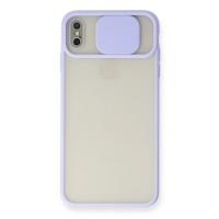 Newface iPhone X Kılıf Palm Buzlu Kamera Sürgülü Silikon - Lila