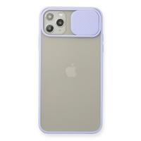 Newface iPhone 11 Pro Max Kılıf Palm Buzlu Kamera Sürgülü Silikon - Lila