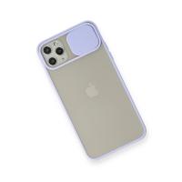 Newface iPhone 11 Pro Max Kılıf Palm Buzlu Kamera Sürgülü Silikon - Lila