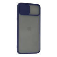 Newface iPhone 11 Pro Max Kılıf Palm Buzlu Kamera Sürgülü Silikon - Lacivert