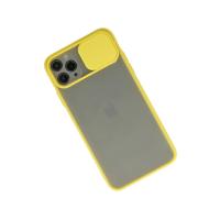 Newface iPhone 11 Pro Max Kılıf Palm Buzlu Kamera Sürgülü Silikon - Sarı