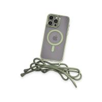 Newface iPhone 13 Pro Kılıf Divo Lazer Askılı Magsafe Kapak - Koyu Yeşil