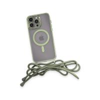 Newface iPhone 13 Pro Kılıf Divo Lazer Askılı Magsafe Kapak - Koyu Yeşil