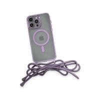 Newface iPhone 13 Pro Kılıf Divo Lazer Askılı Magsafe Kapak - Lila