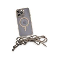 Newface iPhone 13 Pro Max Kılıf Divo Lazer Askılı Magsafe Kapak - Gold