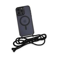 Newface iPhone 14 Pro Kılıf Divo Lazer Askılı Magsafe Kapak - Siyah