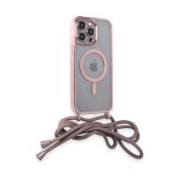 Newface iPhone 14 Pro Kılıf Divo Lazer Askılı Magsafe Kapak - Pembe