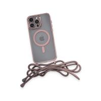 Newface iPhone 14 Pro Kılıf Divo Lazer Askılı Magsafe Kapak - Pembe