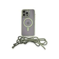 Newface iPhone 14 Pro Max Kılıf Divo Lazer Askılı Magsafe Kapak - Koyu Yeşil