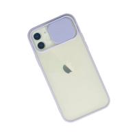 Newface iPhone 12 Kılıf Palm Buzlu Kamera Sürgülü Silikon - Lila