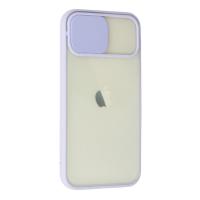 Newface iPhone 12 Kılıf Palm Buzlu Kamera Sürgülü Silikon - Lila