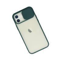 Newface iPhone 12 Kılıf Palm Buzlu Kamera Sürgülü Silikon - Yeşil