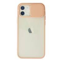 Newface iPhone 12 Kılıf Palm Buzlu Kamera Sürgülü Silikon - Pembe