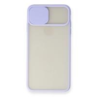 Newface iPhone XS Max Kılıf Palm Buzlu Kamera Sürgülü Silikon - Lila