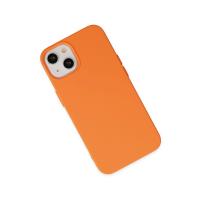 Newface iPhone 14 Plus Kılıf Nano içi Kadife Silikon - Turuncu