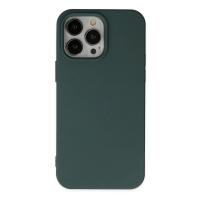 Newface iPhone 14 Pro Max Kılıf Nano içi Kadife Silikon - Koyu Yeşil