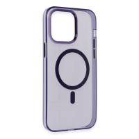 Newface iPhone 14 Pro Max Kılıf Tron Şeffaf Magsafe Kapak - Derin Mor