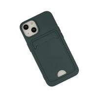 Newface iPhone 14 Plus Kılıf Kelvin Kartvizitli Silikon - Koyu Yeşil