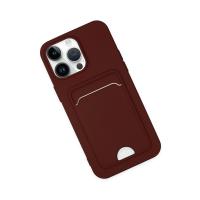 Newface iPhone 14 Pro Kılıf Kelvin Kartvizitli Silikon - Bordo
