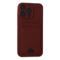 Newface iPhone 14 Pro Max Kılıf Kelvin Kartvizitli Silikon - Bordo