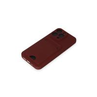 Newface iPhone 14 Pro Max Kılıf Kelvin Kartvizitli Silikon - Bordo