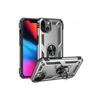 Newface iPhone 14 Plus Kılıf Sofya Yüzüklü Silikon Kapak - Gümüş