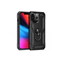 Newface iPhone 14 Pro Kılıf Sofya Yüzüklü Silikon Kapak - Siyah