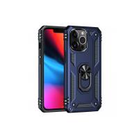 Newface iPhone 14 Pro Kılıf Sofya Yüzüklü Silikon Kapak - Lacivert