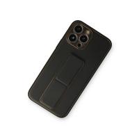 Newface iPhone 14 Pro Kılıf Coco Deri Standlı Kapak - Siyah