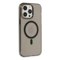 Newface iPhone 13 Pro Max Kılıf Tron Şeffaf Magsafe Kapak - Siyah