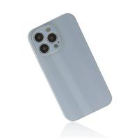 Newface iPhone 14 Pro Max Kılıf Glass Kapak - Sky Blue