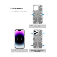 Newface iPhone 14 Pro Kılıf Mekanik Bumper Kapak - Mavi