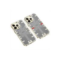 Newface iPhone 14 Pro Max Kılıf Mekanik Bumper Kapak - Gold