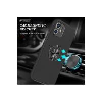 Newface iPhone 12 Mini Kılıf Elit Yüzüklü Kapak - Siyah