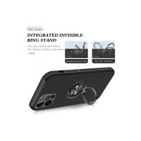 Newface iPhone 12 Pro Max Kılıf Elit Yüzüklü Kapak - Siyah