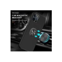 Newface iPhone 12 Pro Max Kılıf Elit Yüzüklü Kapak - Siyah