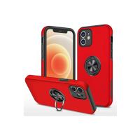 Newface iPhone 12 Kılıf Elit Yüzüklü Kapak - Kırmızı