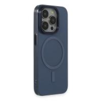 Newface iPhone 15 Pro Max Kılıf Anka PC Magneticsafe Sert Metal Kapak - Lacivert