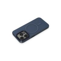 Newface iPhone 15 Pro Max Kılıf Anka PC Magneticsafe Sert Metal Kapak - Lacivert