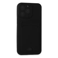 Newface iPhone 15 Pro Kılıf Kelvin Kartvizitli Silikon - Siyah