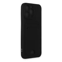 Newface iPhone 15 Pro Kılıf Kelvin Kartvizitli Silikon - Siyah