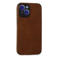 Newface iPhone 15 Kılıf Loop Deri Silikon - Kahverengi