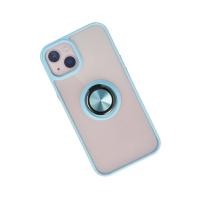 Newface iPhone 15 Kılıf Montreal Yüzüklü Silikon Kapak - Buz Mavi