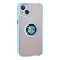 Newface iPhone 15 Kılıf Montreal Yüzüklü Silikon Kapak - Buz Mavi