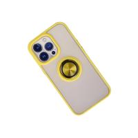 Newface iPhone 15 Pro Kılıf Montreal Yüzüklü Silikon Kapak - Sarı