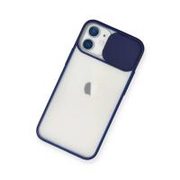 Newface iPhone 11 Kılıf Palm Buzlu Kamera Sürgülü Silikon - Lacivert